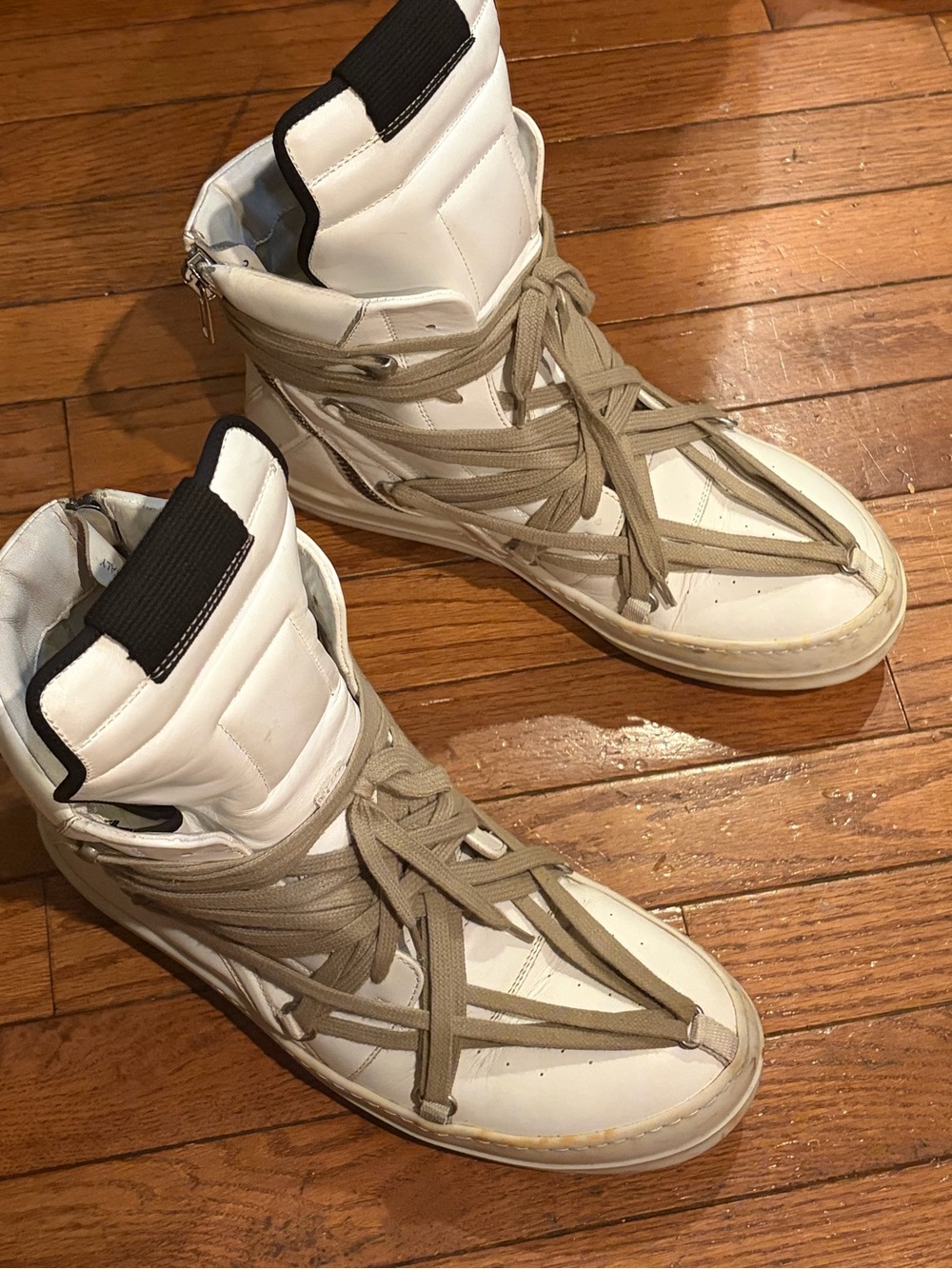 Authentic Rick Owens Geobasket High Top Sneaker Trainers Chalk/white Size 42/9